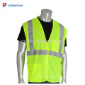 Gilet réfléchissant de haute visibilité orange de la classe 2 de sécurité haut Gilet réfléchissant de veste de maille de 360 ​​degrés avec des poches et impression faite sur commande de logo